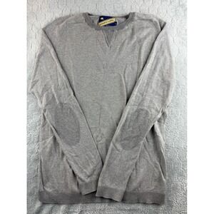 Onward Reserve Reserve Label Gray Knit Sweater Women's XL Elbow Patches V Neck